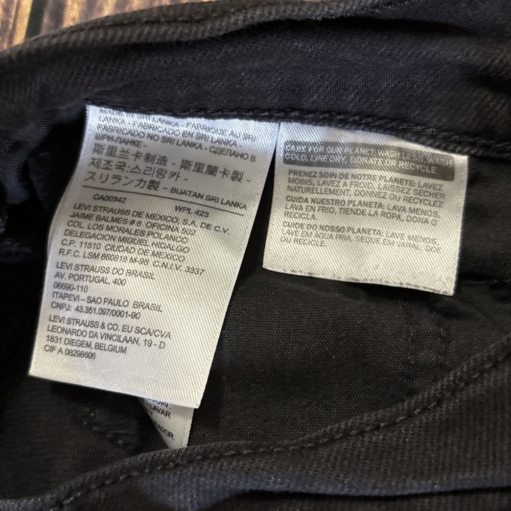 Levis Jeans Womens 25 Black Denim Wedgie Skinny High Rise Button Fly Distressed - Picture 3 of 13